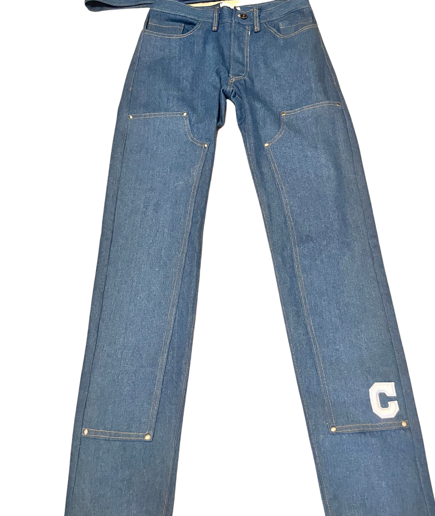 Blue Denim Double Pocket Carpenter Pants